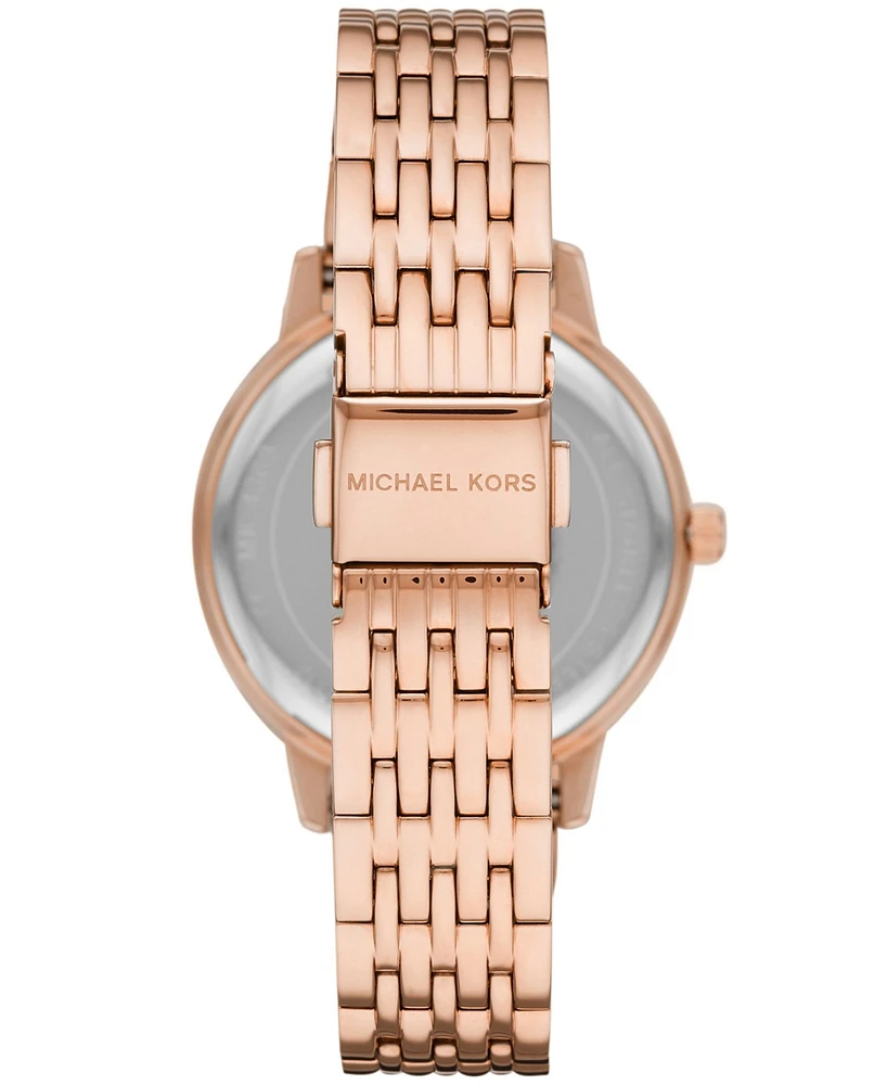 Michael Kors Women's Melissa Rose Gold-Tone Stainless Steel Bracelet Watch 35mm