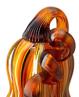 Glitzhome Multi Striped Glass Pumpkin Gourd, Set of 3
