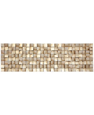 Empire Art Direct 'Textured 2' Metallic Handed Painted Rugged Wooden Blocks Wall Sculpture - 72" x 22"