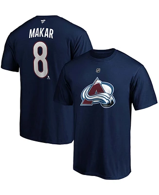 Men's Cale Makar Navy Colorado Avalanche Authentic Stack Name and Number Team T-shirt