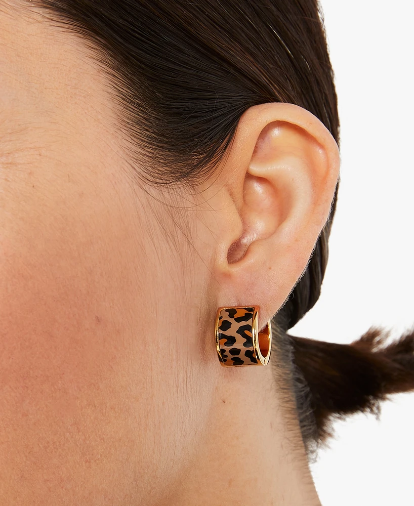 Kate Spade New York Gold-Tone Flower Huggie Hoop Earrings