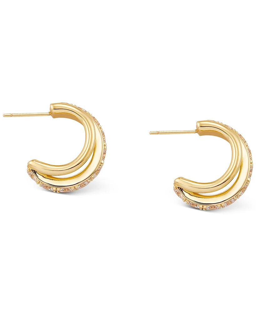 Kendra Scott Small Cubic Zirconia Split Hoop Earrings, 0.75"