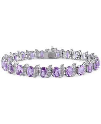 Aquamarine (9-5/8 ct. t.w.) & Diamond Accent S Link Bracelet Sterling Silver