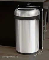 simplehuman 60 Liter Semi Round Open Top Commercial Trash Can
