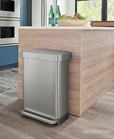 simplehuman 55 Liter Rectangular Kitchen Trash Can with Liner Pocket