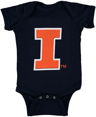 Infant Navy Illinois Fighting Illini Big Logo Bodysuit