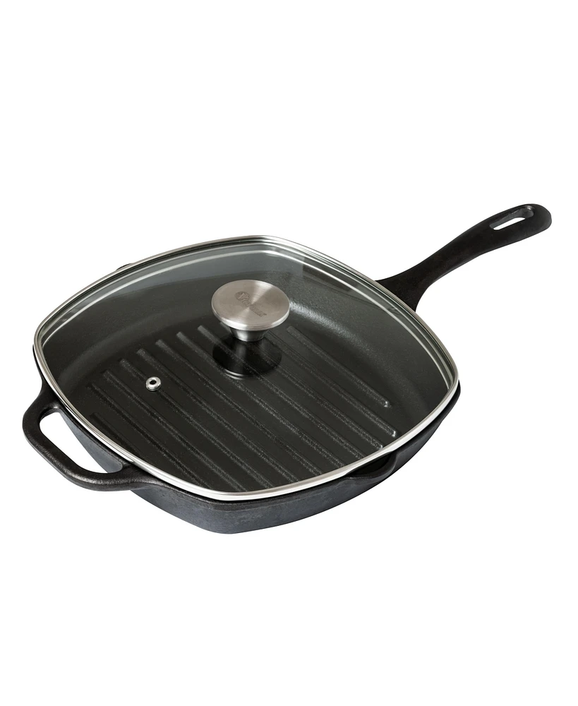 Victoria Glass Lid with Stainless Steel Knob for 10" Grill Pan