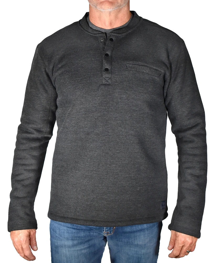 Vintage 1946 Men's Fleece Lined Rib Henley T-shirt