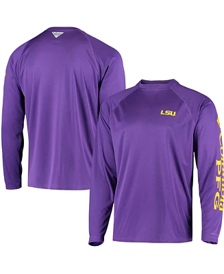 Men's Purple Lsu Tigers Terminal Tackle Omni-Shade Long Sleeve T-shirt