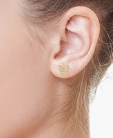 Effy Diamond (1/8 ct.t.w.) Butterfly Stud Earrings in Sterling Silver or 14k Gold-Plated Sterling Silver