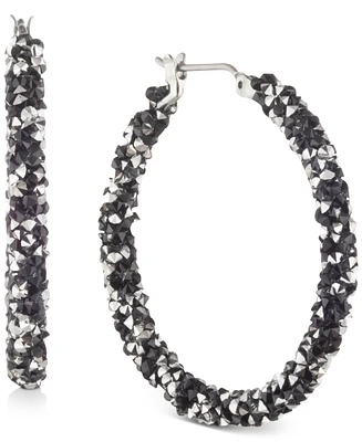 Karl Lagerfeld Paris Crystal Hoop Earrings, 1-1/4"