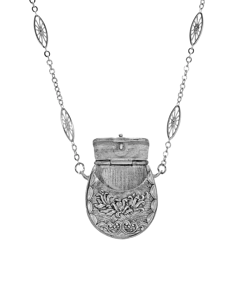 2028 Filigree Purse Pouch Necklace