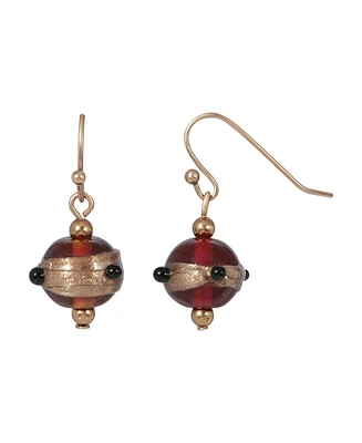2028 Bead Wire Drop Earrings