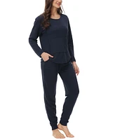 Plus Size Kangaroo Long Sleeve Top with Jogger Set