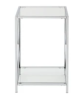 Oxford Chrome End Table with Shelf