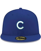 Men's Royal Chicago Cubs Logo White 59FIFTY Fitted Hat
