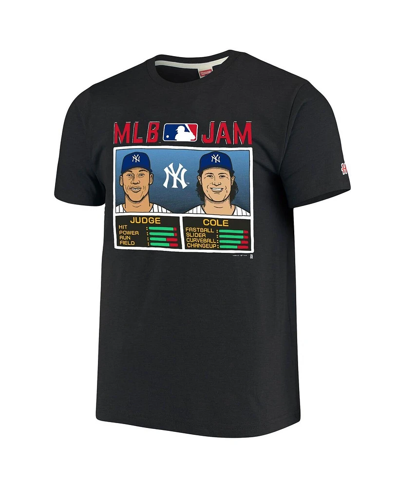 Men's Gerrit Cole Aaron Judge Heathered Charcoal New York Yankees Mlb Jam Player Tri-Blend T-shirt