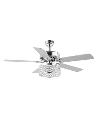Kristie 3-Light Modern Glam Drum Led Ceiling Fan with Remote