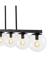 Luca Parisian 5-Light Modern Glam Iron Globe Linear Led Pendant