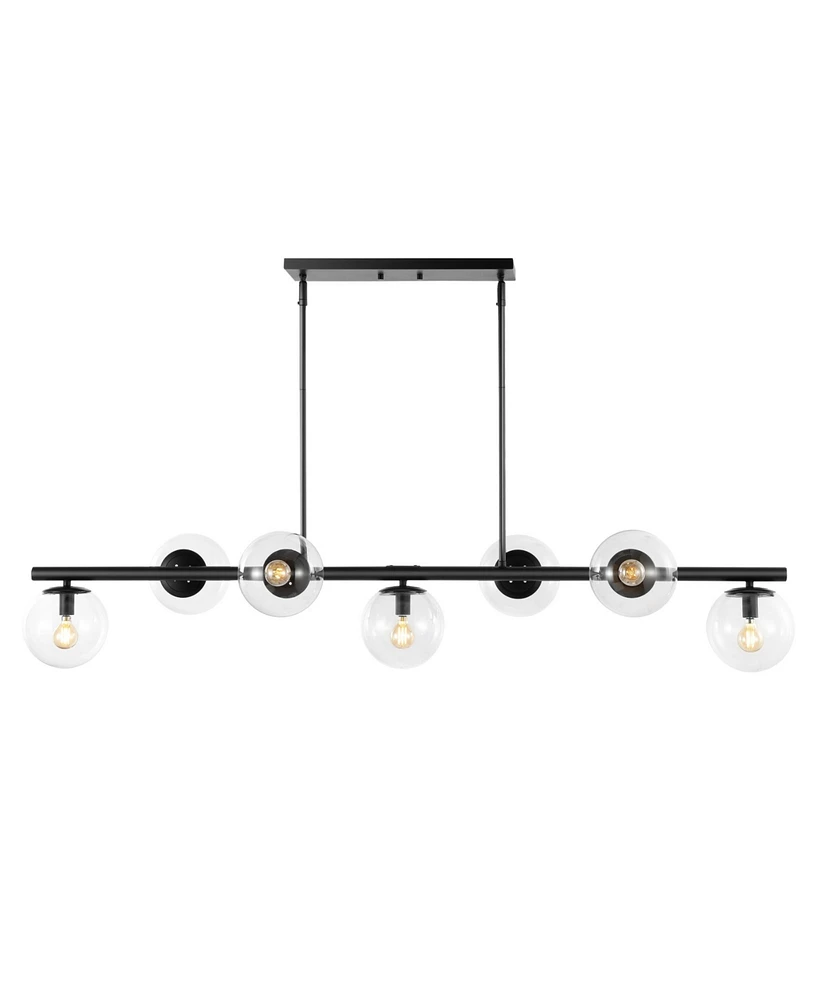 Luca Parisian 7-Light Modern Glam Iron Globe Linear Led Pendant