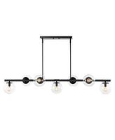 Luca Parisian 7-Light Modern Glam Iron Globe Linear Led Pendant