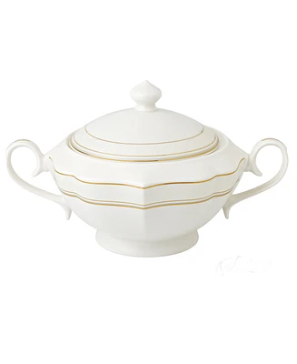 Lorren Home Trends La Luna Collection Bone China Soup Tureen and Lid, Charlotte Design