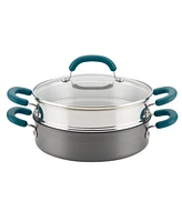 Rachael Ray Create Delicious Hard Anodized Aluminum Nonstick 3-Qt. Steam Set