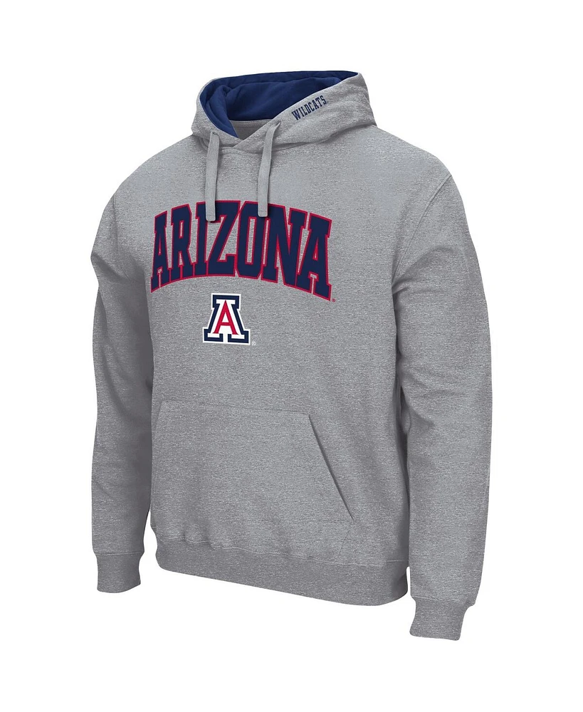 Men's Heather Gray Arizona Wildcats Arch Logo 3.0 Pullover Hoodie