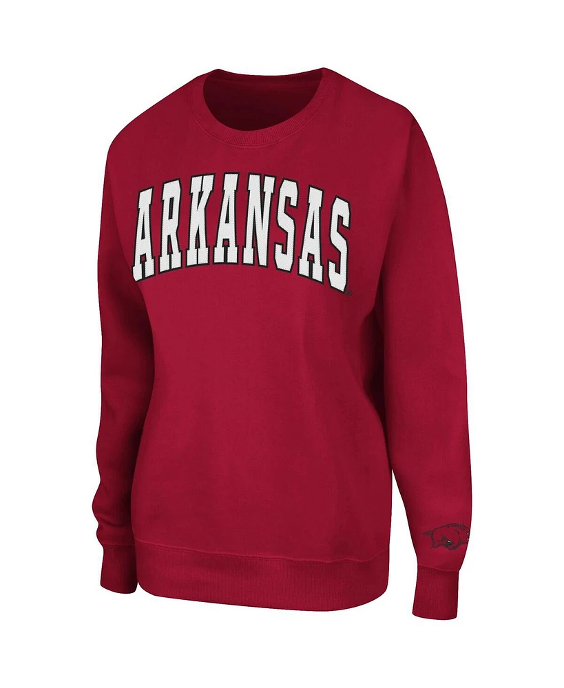 Women's Cardinal Arkansas Razorbacks Campanile Pullover Sweatshirt