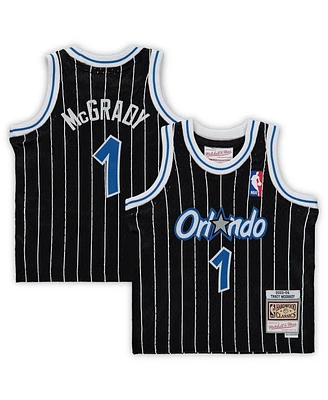 Baby Boys and Girls Mitchell & Ness Tracy McGrady Black Distressed Orlando Magic 2003/04 Hardwood Classics Retired Player Jersey