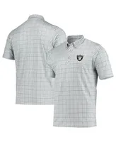 Men's Gray, Black Las Vegas Raiders Deliver Button-Down Polo Shirt