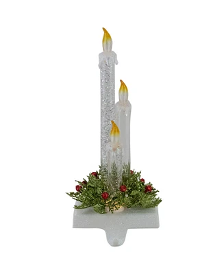 9" Battery Operated Led Lighted Candle Christmas Stocking Holder