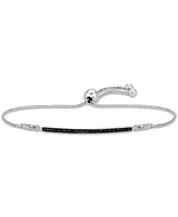 Black Diamond Bar Bolo Bracelet (1/6 ct. t.w.) in Sterling Silver