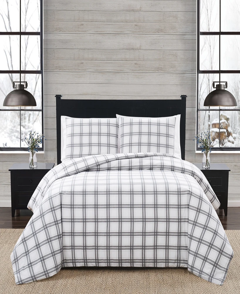 London Fog Plaid Flannel 3-Pc. Comforter Set, Full/Queen