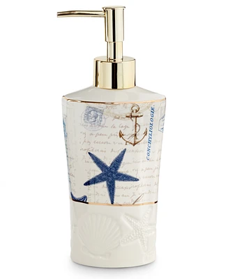 Avanti Antigua Starfish & Seashells Ceramic Soap/Lotion Dispenser