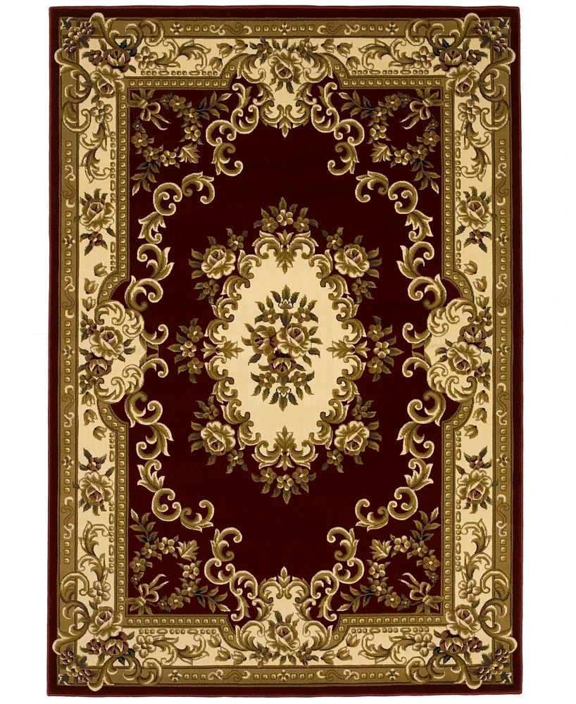 Kas Corinthian 5308 Red/Ivory Aubusson 3'3" x 4'11" Area Rug