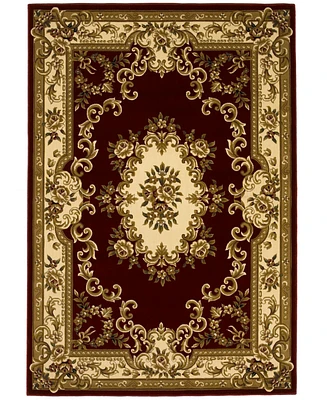 Kas Corinthian 5308 Red/Ivory Aubusson 3'3" x 4'11" Area Rug