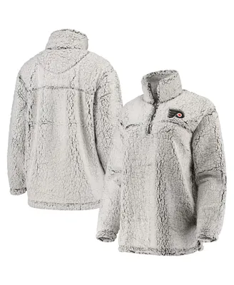 Women's G-iii 4Her by Carl Banks Gray Philadelphia Flyers Sherpa Quarter-Zip Pullover Jacket