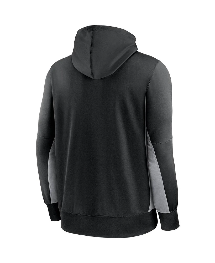 Men's Nike Black and Gray Carolina Panthers Mascot Performance Full-Zip Hoodie