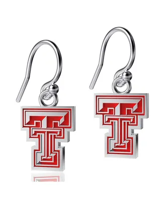 Women's Dayna Designs Texas Tech Red Raiders Silver-Tone Enamel Dangle Earrings
