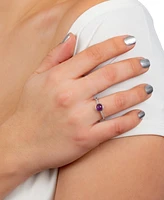 Giani Bernini Amethyst (5/8 ct. t.w.) & Cubic Zirconia Bezel Ring in Sterling Silver, (Also in Labradorite), Created for Macy's