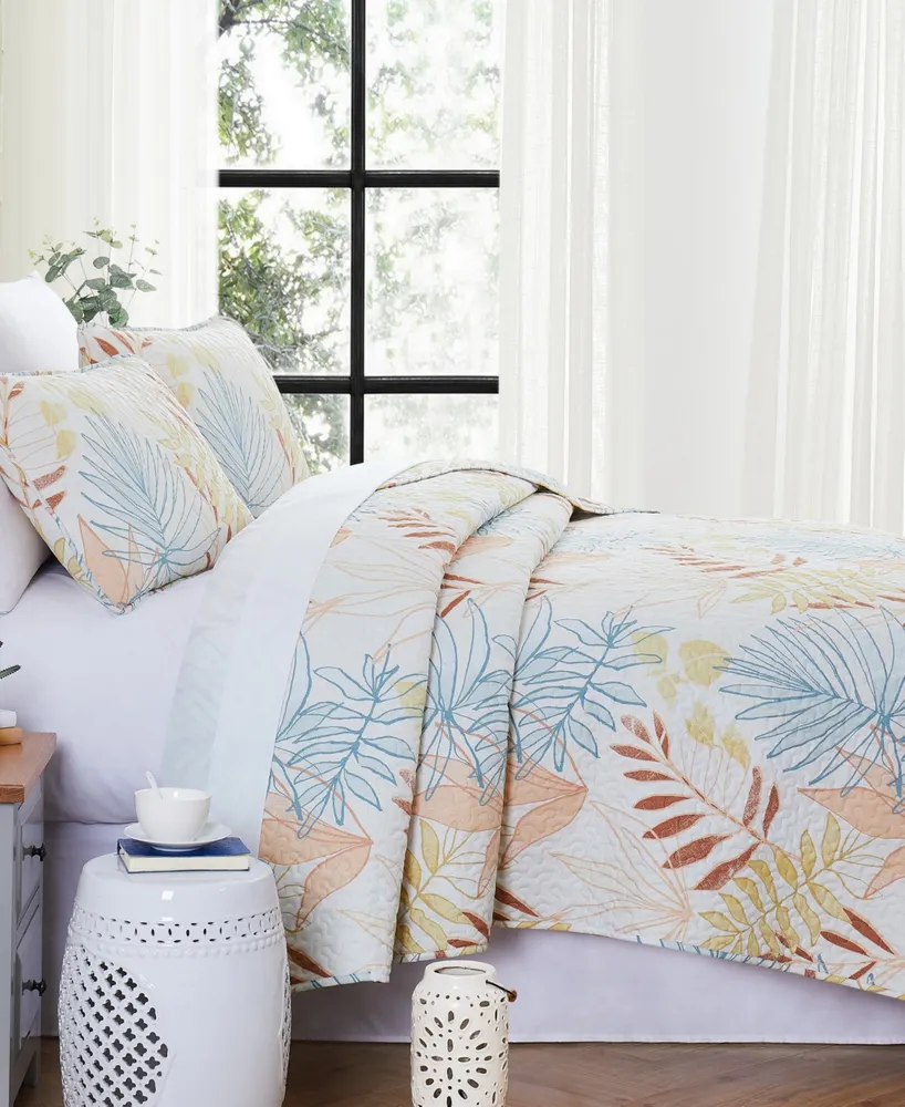 Southshore Fine Linens Tropic Leaf 3-Pc. Quilt Set