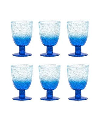 Abode Homewares Oceanic Ombre Premium Acrylic Goblet Glasses, Set of 6