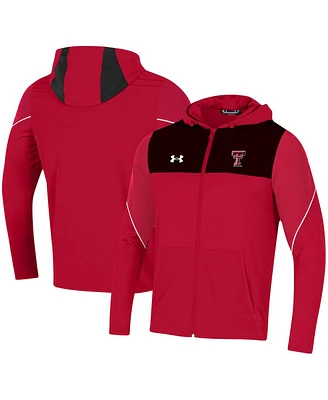 Men's Under Armour Red Texas Tech Raiders 2021 Sideline Warm-Up Full-Zip Hoodie