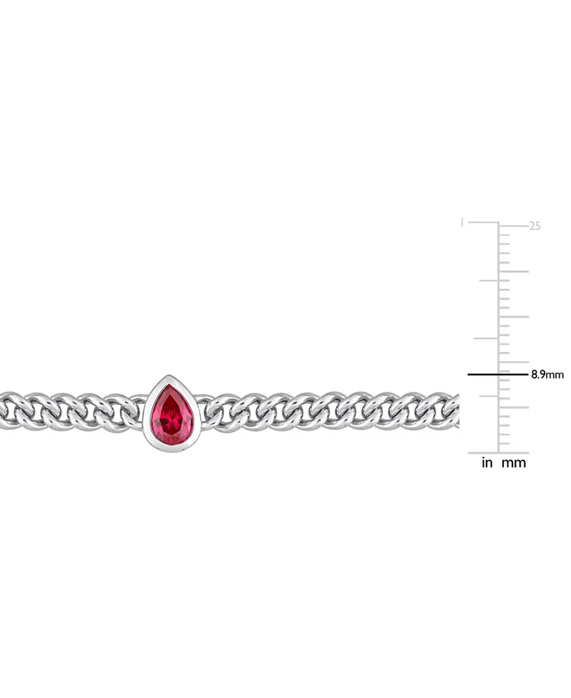 Lab-Grown Ruby Chain Link Bracelet (1-1/7 ct. t.w.) in Sterling Silver