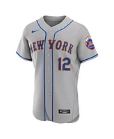 Men's Nike Francisco Lindor Gray New York Mets Road Authentic Player Jersey