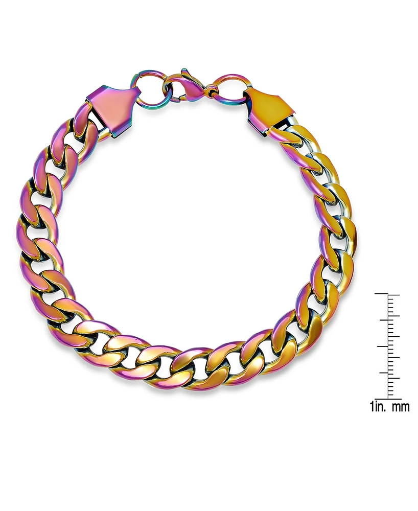 Steeltime Men's Ion Plating Stainless Steel Cuban Link Bracelet
