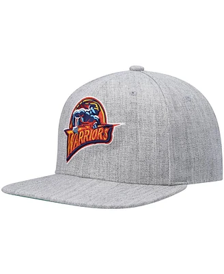 Men's Mitchell & Ness Heathered Gray Golden State Warriors Hardwood Classics Team 2.0 Snapback Hat