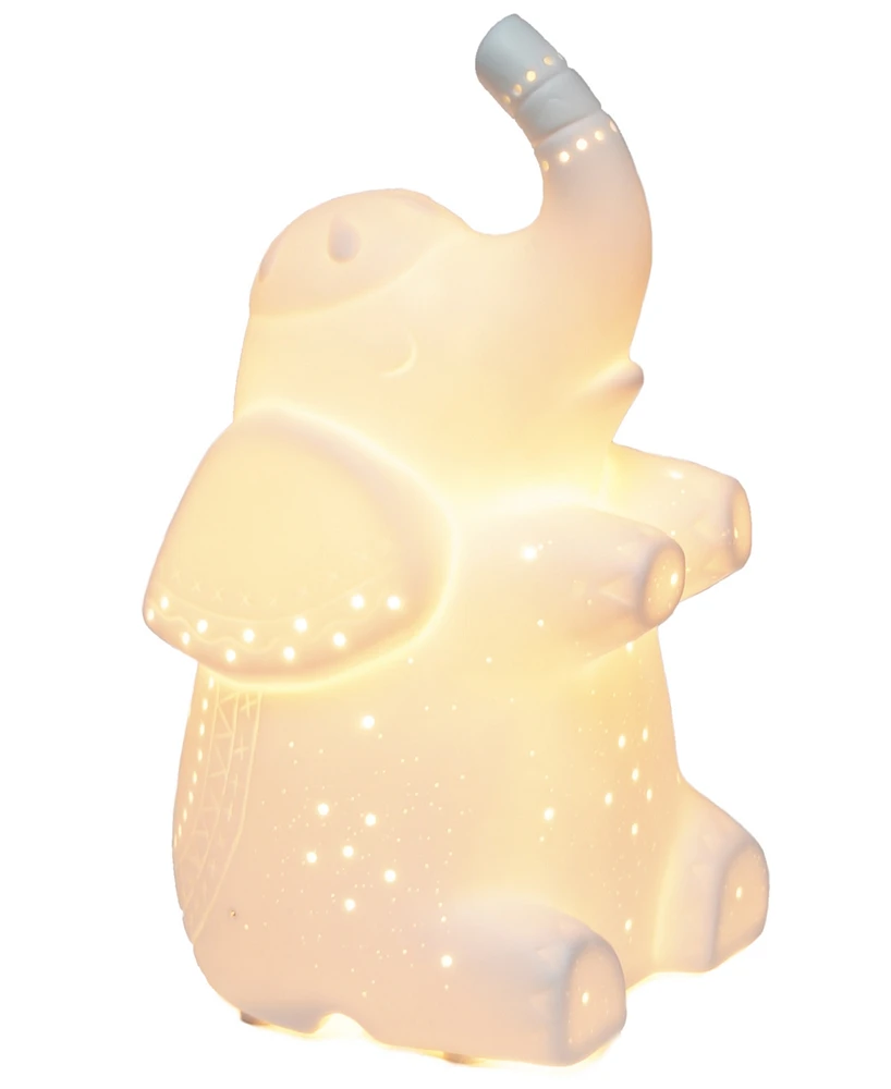 Simple Designs Porcelain Elephant Shaped Table Lamp