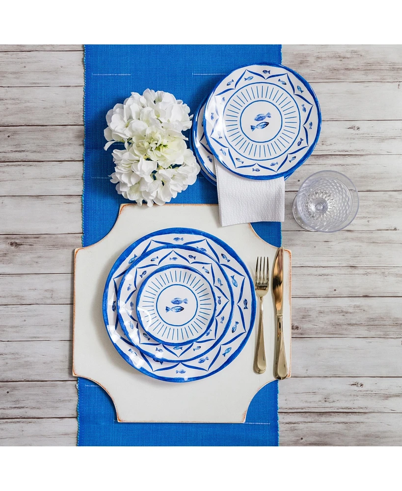 Q Squared Melamine Sardinia 10.5" Dinner Plates, Set of 4